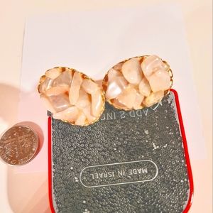 Vintage Pink Druzy Cufflinks, Men's Accessories, Gold, Stone